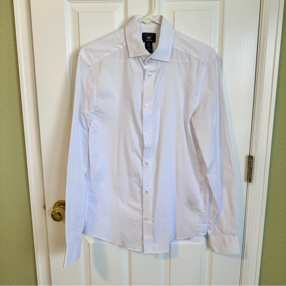 White H&M Slim Fit Dress Shirt